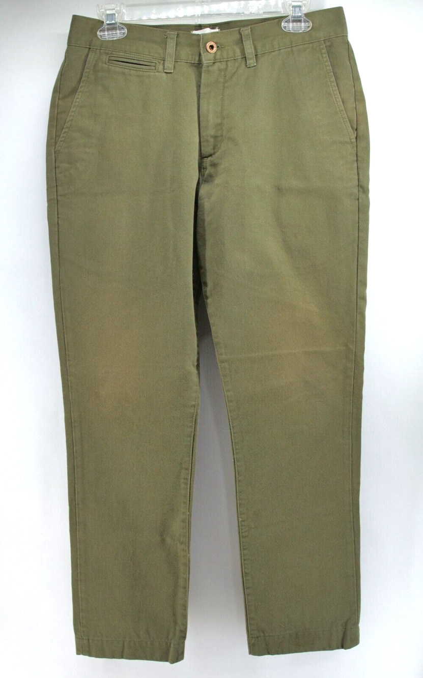 Taylor Stitch Foundation Slim-Fit Chino Pants Olive Green Mens Size 31